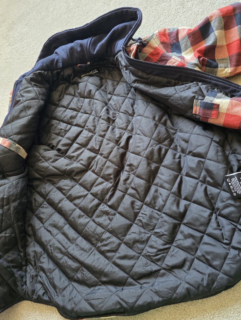 Dakota WorkPro Men’s Medium Plaid Quilted Hooded Work Jacket - Picture 8 of 14